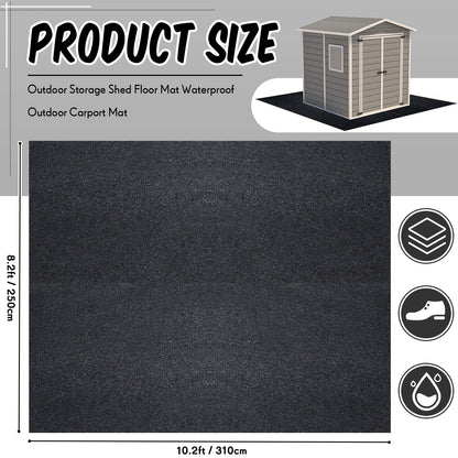 Haull Shed Floor Mat 8.2 x 10.2 ft Outdoor Waterproof Nonslip Durable Storage Sheds Protector Rug for Carport Patio Garage Garden Spring Summer Outdoor, Storage Shed Not Included