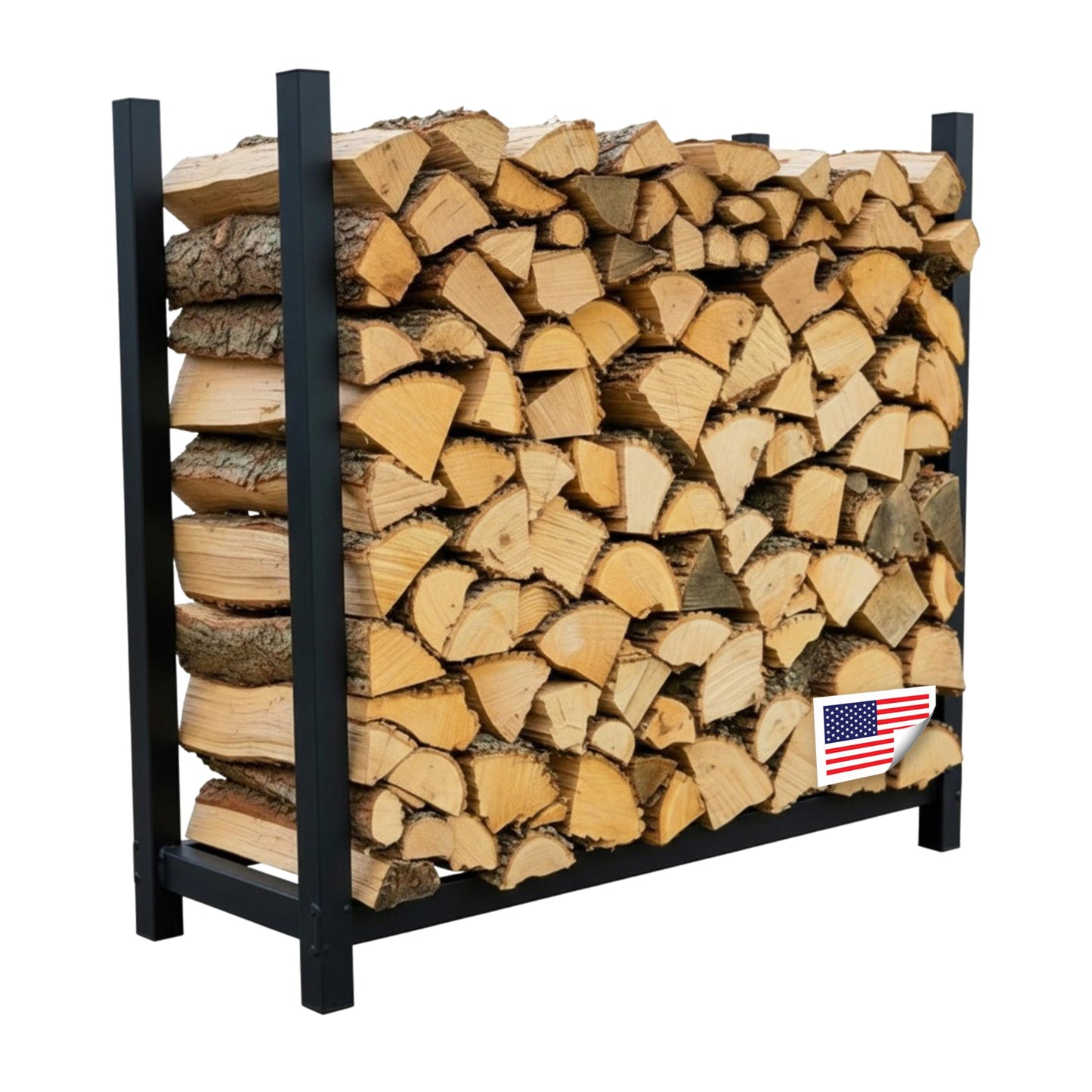 Woodhaven 3-Foot Firewood Rack – Made in USA – 1/8 Cord Raised Lumber Storage Rack – Keeps Wood Dry & Ready – Heavy-Duty Steel, Lifetime Structural Warranty (Without Cover)