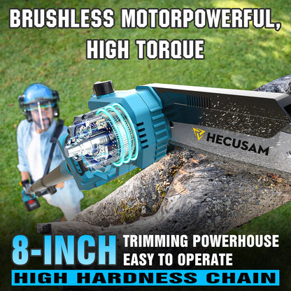 2-in-1 Cordless 8 Inch Pole Saw for Tree Trimming, 4.2M Extended Reach Electric Pole Saw with 180° Adjustable Head, Brushless Motor, 2×4.0Ah High-Capacity Batteries & Extra Chain