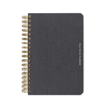 Full Focus Leather Coil Planner by Michael Hyatt - The #1 Daily Planner to Set Annual Goals, Increase Focus, Eliminate Overwhelm, and Achieve Your Biggest Goals - Hardcover (Gray)