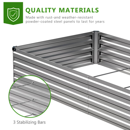 Henshwon 2PCS 10x3x1ft Galvanized Raised Garden Bed Kit,Metal Planter Box for Vegetables,Flowers,Herbs Durable Rust-Resistant Patio Gardening Beds,Silver