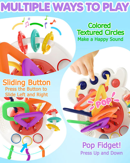 Tonberless Baby Sensory Montessori Toys for 6-12-18 Months, Toddler Teething Toy Birthday Gift Travel Toys for 1 2 3 Year Old Boy Girl Infant 8 9 10 Months Old