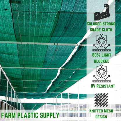Farm Plastic Supply - Shade Cloth with Grommets - 80% - Mesh Fabric for Fence Privacy Screen, Garden Shade, Mesh Fence Screening, Shade Cloth Rolls, Wind Screen (6' x 10')