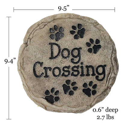 Spoontiques - Garden Décor - Dog Crossing Stepping Stone - Decorative Stone for Garden