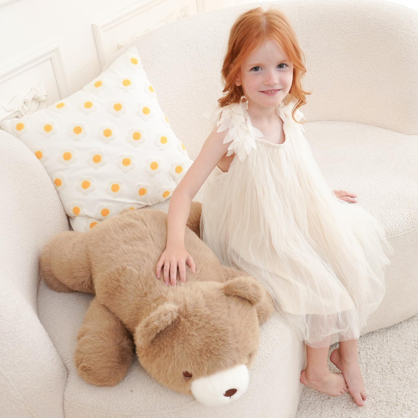 AmyToo Weighted Stuffed Animals, Bear Stuffed Animal, Weighted Bear Plush, Toy Gifts for Kids & Adults, Brown, 4.5 lbs, 25 Inch