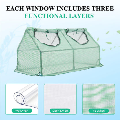 BPS 4x2x2 FT 3-in-1 Mini Greenhouse Kit, Small Greenhouse with Triple-Layer Window for All-Season Vegetable and Plant Growing