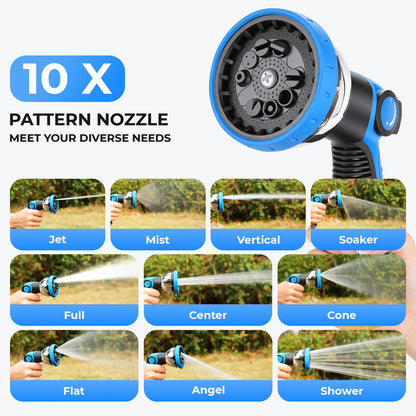 Homdox Retractable Garden Hose Reel 100 ft x 1/2 inch, Automatic Garden Hose Reels with 10 Pattern Nozzle, Wall Mounted Hose Reel, Auto Rewind, 180°Swivel, Any Length Lock Water Hose Reel for Outside