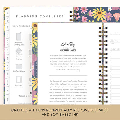 Blue Sky Sustainability 2026-2027 Weekly and Monthly Academic Year Planner Calendar, July 2026 - June 2027, 5" x 8", Flexible Cover From Recycled Plastic, Wirebound, Laminated Tabs, Storage Pocket, Gail