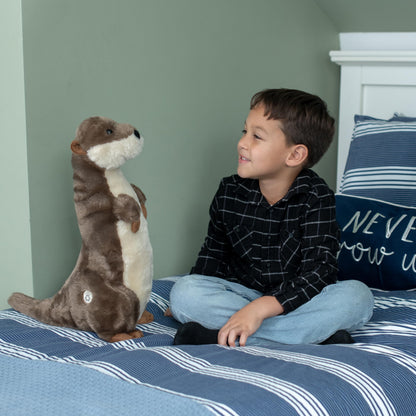 The Petting Zoo River Otter Stuffed Animal Standing, Gifts for Kids, Wild Onez Zoo Animals, River Otter Plush Toy Standing 14 inches
