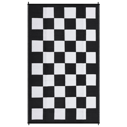 Jojoka Large Waterproof Outdoor Rug, Reversible Plastic Straw Mat, Modern Checkered Plaid Carpet, UV-Resistant & Collapsible for Patio Deck Camping, Easy Clean Outdoor Area Rug