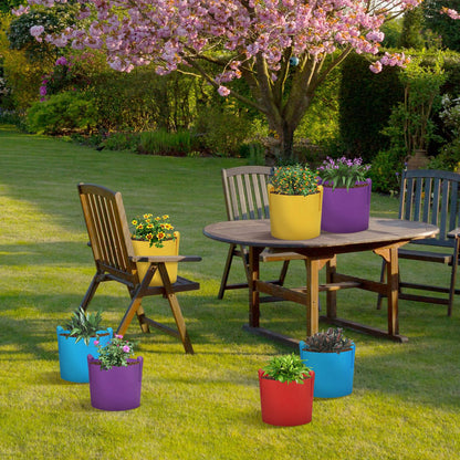 LITLANDSTAR 7-Pack 15 Gallon Colorful Grow Bags, Thickened Nonwoven Plant Fabric Pots with Handles, Heavy Duty Garden Planting Bag for Vegetable, Herbs & Flowers, Come with 4 Colors