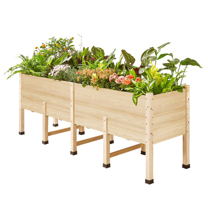 SPECRAFT 7x2 Ft Raised Garden Bed, Featuring Legs, Drainage Holes, Ideal for Vegetables, Flowers, Elevated Wood Planter Box for Balcony, Patio, and Backyard, Easy Assembly