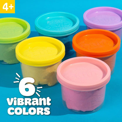 Play-Doh Sand Scented Variety Pack, 6 Colors of Play Sand, Resealable Cans, Sensory Bin Filler, Travel Toys, Fun Goodie Bag Stuffers, Toddler Party Favors, Gifts for Kids