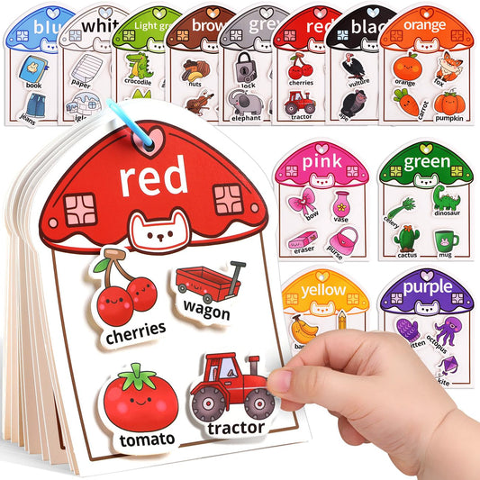 MUONE Montessori Busy Book Color Sorting Toys for Toddlers 2-4, Educational Preschool Learning Activities for Kids, Sensory Fine Motor Matching Games for 3 Year Old Boys Girls Gifts