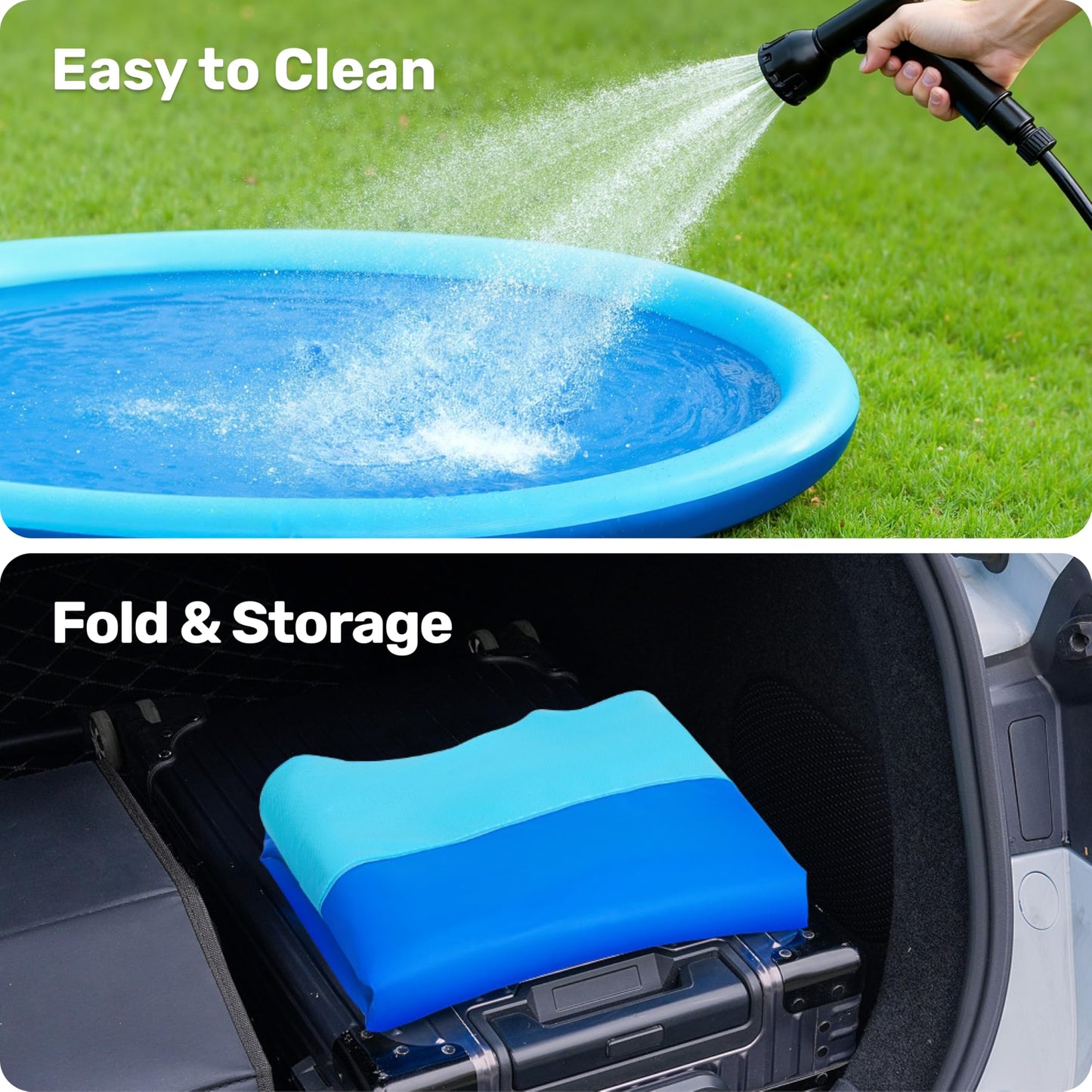 SLOOSH 72" Non-Slip Splash Pad Sprinkler - Outdoor Water Toys Play Mat for Toddlers Kids Dogs, Outside Thickened Sprinkler Pool Party Durable Backyard Fountain for Girls Boys Pets (72in, Blue)