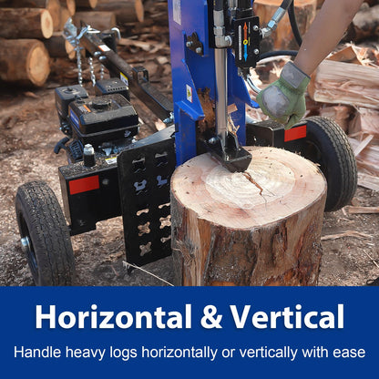 BILT HARD 25-Ton Horizontal/Vertical Towable Gas Log Splitter, Hydraulic Log Splitter with 8 HP 223cc 4-Cycle OHV Engine, 2" Ball Coupler, Safety Chains, Wood Splitter for Firewood Splitting