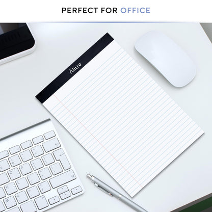 Alitte Legal Notepads 8.5 x 11, Pack of 12 - Perforated Wide Ruled Writing Pad - Premium Thick Paper, No Ink Bleeding - Blank Legal Pads For Home, Office, School, Business - 50 Sheets Per Notebook
