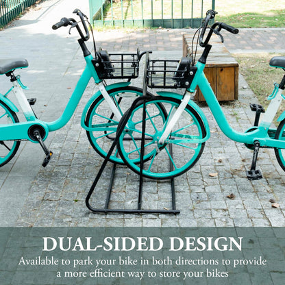 MyGift Large Metal Double-Sided Grid Bike Rack Stand, Freestanding Bicycle Storage Holder for Garage or Outdoor Parking with 6-Bicycle Capacity
