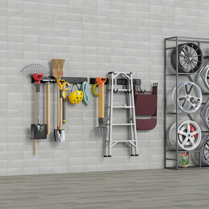 Gatsowm Tool Storage Rack Wall Mount, 64 Inch Adjustable Garden Tool Organizer, Heavy Duty Garage Wall Organizer Rack, Yard Tool Organizer System for Rake Shovel Broom Mop Wall Holder