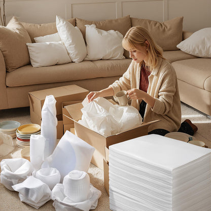 200 Pack Small Foam Pouches for Packing, 6x8 Inch Cushion Foam Pouch for Shipping, Moving and Storage, Dish Packing Supplies Protecting Small Electronics, Glass Cups, Dishes and Other Small Items