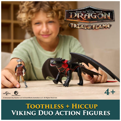DreamWorks Dragons, How to Train Your Dragon, Toothless & Hiccup, Viking Duo Action Figures, Kids Toys for Boys Ages 4 and up