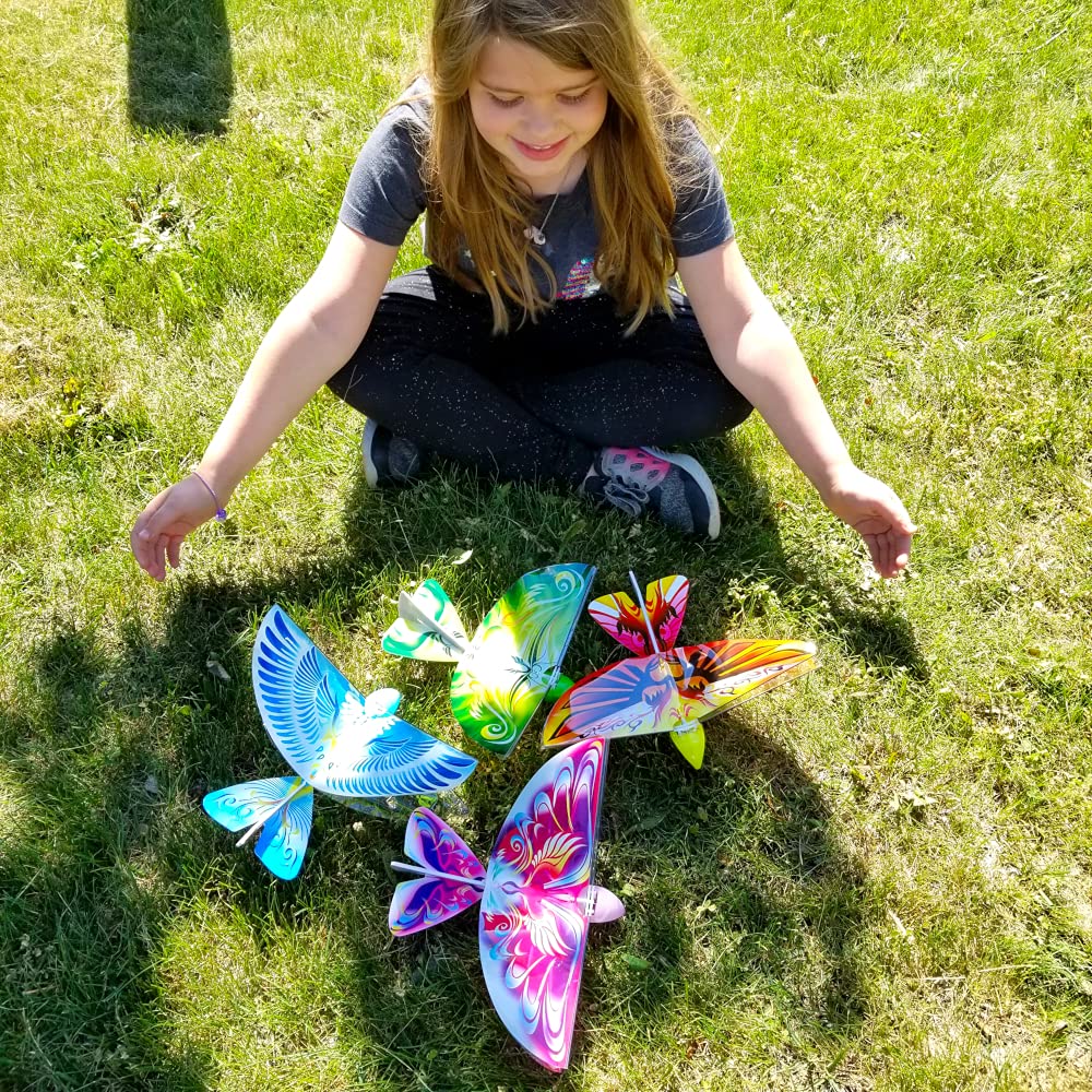 MUKIKIM eBird Pink Butterfly - Flying RC Bird Drone Toy for Kids. Indoor/Outdoor Remote Control Bionic Flapping Wings Bird Helicopter. USB Recharging. Creative Child Preferred Choice Award Winner