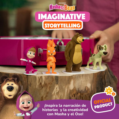 LUPPA Masha and The Bear Toys Playset: 13 Figures with Tin Box of The Bear´s House I Masha and The Bear I Figures and Dolls of TV Programs I Toys for Girls