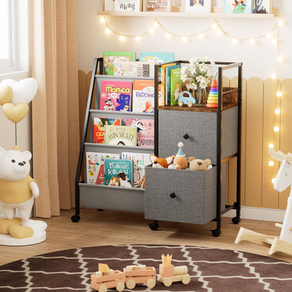 Modanais Book Shelf for Kids Rooms, Toddler Bookshelf Baby Bookcase with Kids Storage for Nursery, Bedroom, Playroom, Easy Assembly (Black)