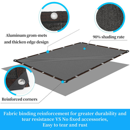 90% Shade Cloth for Garden 10x20FT Shade Cloth with Grommets,Shade Tarp for Plants,Shade Tarps for Outdoors,Patio Covers for Shade and Rain,Suitable for Shading Plants,Garage,Summer Garden Shade Net