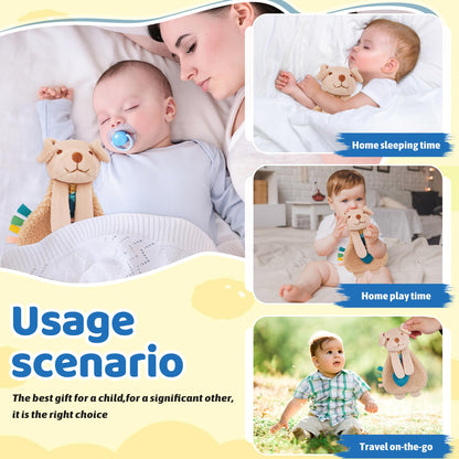 Pro Goleem Dog Loveys for Babies Girl and Boy, Baby Lovey with Teether, Baby Toys 0 3 6 9 12 Months, Safety Teething Toys for Babies Infant Newborn and Toddler Baby Gifts
