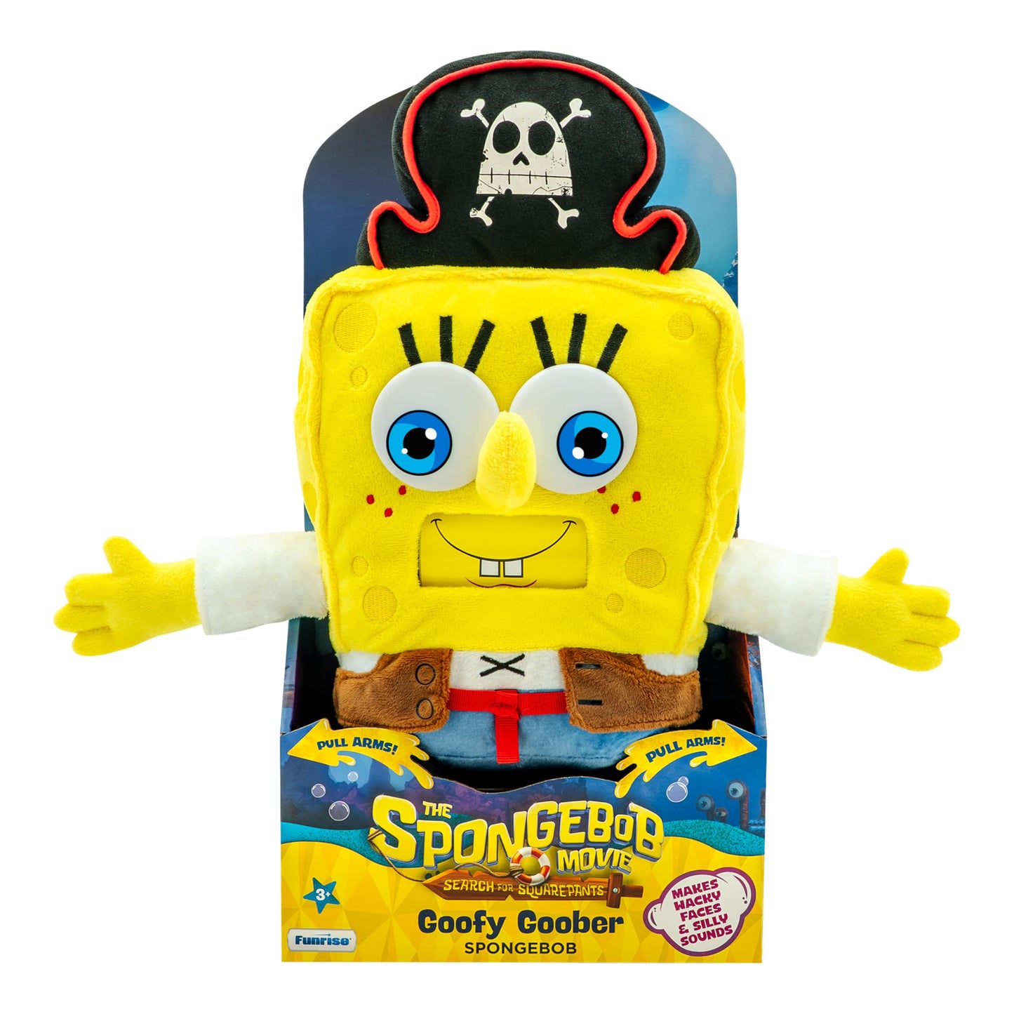 SpongeBob Squarepants Movie: The Search for Squarepants Goofy Goober Feature Plush, 16-Inch Sounds and Spinning Mouth Stuffed Toy for Kids
