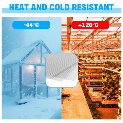 14 Pack Polycarbonate Greenhouse Panels, 4' x 2' x 0.16" Twin-Wall Polycarbonate Sheets for All Weather Greenhouse Covering, Excellent Light Transmission & Weather Resistance for Optimal Plant Growth