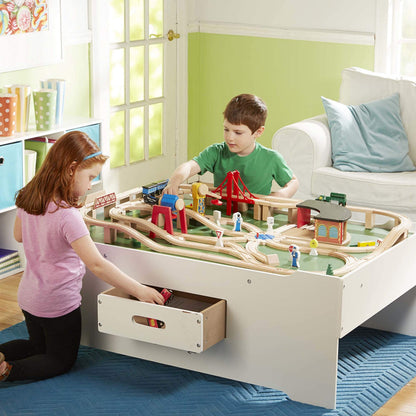 Melissa & Doug Deluxe Wooden Multi-Activity Play Table for Playroom