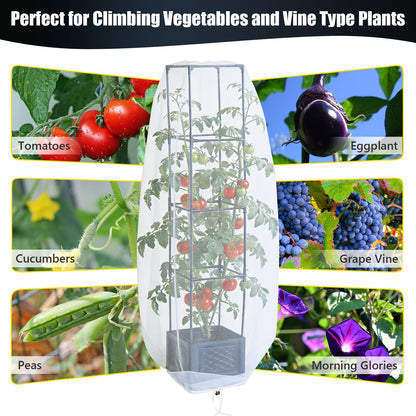 Tomato Planter Pot with Trellis for Patio Deck, 55" Raised Garden Bed Boxes Outdoor Self Watering Tomato Growing Kit Pots for Growing Cherry Tomatoes, Cucumbers, Beans, Peas, Grape vine, Flowers
