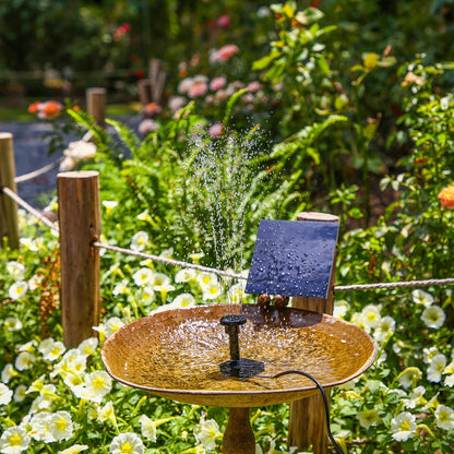 AISITIN DIY Solar Water Pump Kit for Water Feature Outdoor, Solar Powered Water Fountain Pump with 6 Nozzles for Bird Bath, Ponds, Garden, Fish Tank