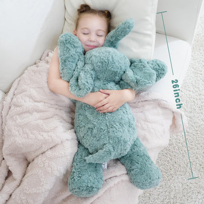 YGZE Weighted Stuffed Animals Elephant Plush Toy, 26 Inch, 4 Pounds, Soft and Huggable Weighted Plush Toy in Sage Green, Ideal Gift for Kids and Adults for Christmas, Birthday, Valentine’s Day