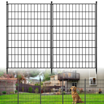 LUCKPRO 10 Panels Decorative Garden Fence Animal Barrier Heavy Duty No Dig Dog Fence Outdoor for Yard 32 in(H) X 23.6 ft(L) Garden Fencing with Ground Stakes for Backyard, Patio Decor