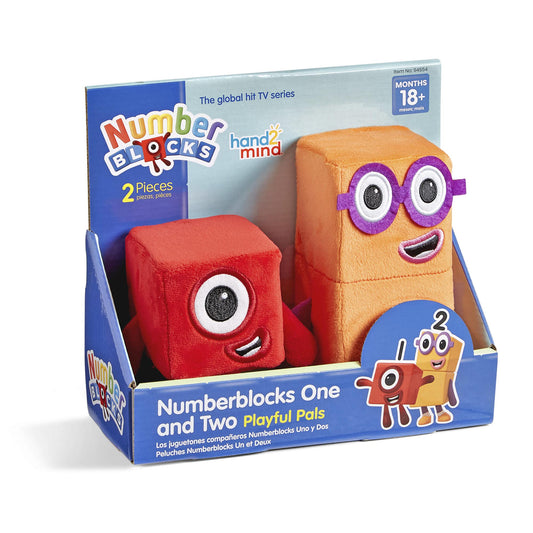 hand2mind Numberblocks One & Two Playful Pals, Plush Figure Toys, Numbers for Toddlers, Preschool Math Learning Toys, Stuffed Animal Plushies, Counting Blocks, Soft Stuffies, Kids Birthday Gifts﻿﻿﻿﻿