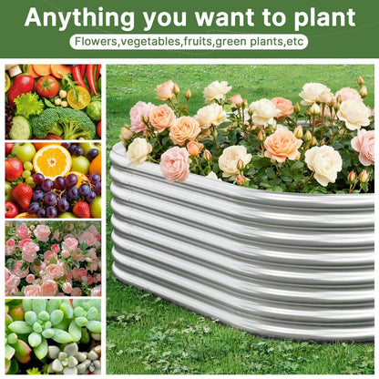 Mostmahes 3 PCS Galvanized Raised Garden Bed Outdoor, Metal Garden Bed for Vegetables, Above Ground Garden Box for Flower, Steel Raised Beds for Gardening - 3x2ft