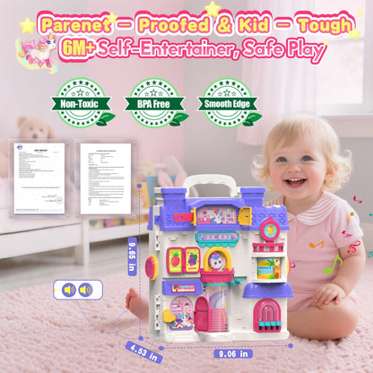 ELFJOY Montessori Toys for 1 Year Old Girl Gifts, Busy Board for 1 2 Year Old - 56+ Activities Bilingual Early Educational Learning Toddler Baby Girl Toys, First Birthday Gifts for 1 2 Year Old Girls