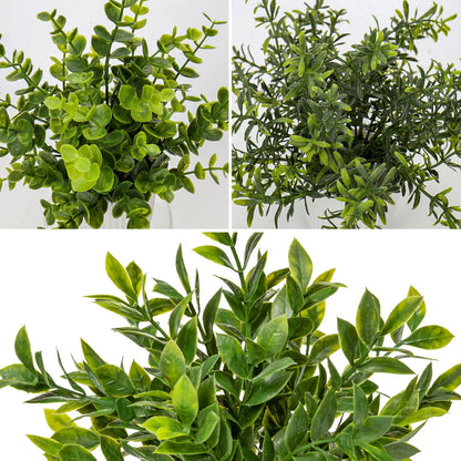 Hollyone 3 Pack Artificial Potted Plants Eucalyptus Rosemary ZZ Plant Zamioculcas Zamiifolia Fake Plant in Pot Small Faux Plant Greenery Aesthetic Indoor Home Decor Bathroom Bedroom Table Shelf Office