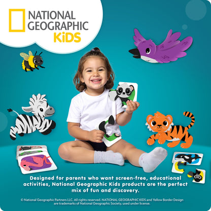 NATIONAL GEOGRAPHIC Kids Jumbo Cardboard Building Blocks – 40 Heavy-Duty Bricks in 3 Sizes, Build & Learn with Game Spinner & Activity Cards for Kids 3+, Indoor Play Construction Toy for STEM Learning