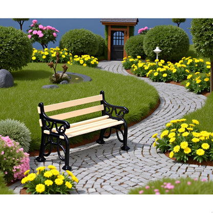 1/24 Miniature Park Bench Dollhouse Decoration Accessories, DIY Doll House Kit