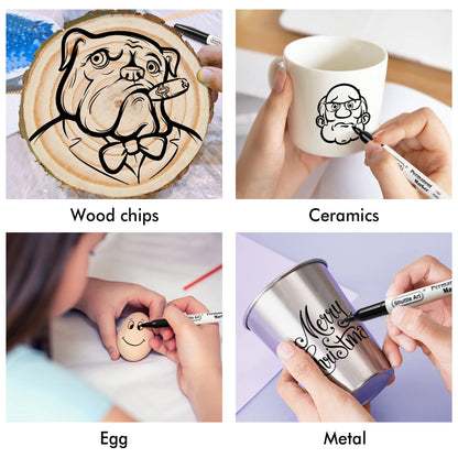 Shuttle Art Permanent Markers, 70 Pack Black Permanent Marker set,Fine Point, Works on Plastic,Wood,Stone,Metal and Glass for Doodling, Marking