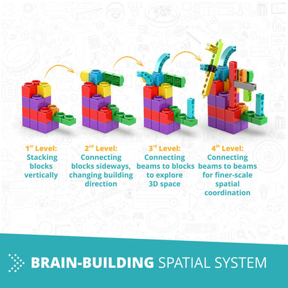 Engino Baby Qboidz, My First Steps Educational Playset for Ages 1.5+, Building Blocks for Toddlers, Motor Skills Toys for Toddlers, STEM Kit for Children, Preschool Learning Toys, Medium Tube