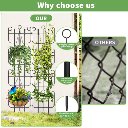 Trellis for Climbing Plants Indoor, Expandable Heavy-Duty Metal Trellis for Potted Plants Outdoor, Flowers Vine Ivy, Sturdy Houseplant Pothos Plant Climber Support, 8 Pack