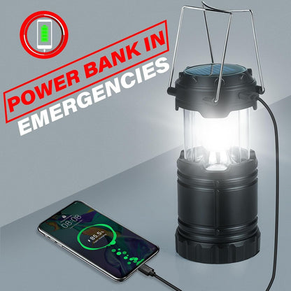 Xynover 4-Pack Solar Camping Lanterns,Rechargeable LED with USB/Solar/AA Battery,Magnetic Base,Hanging Hook,Collapsible, Waterproof for Emergency, Hiking,Hurricane,Campsites,Lanterns for Power Outages