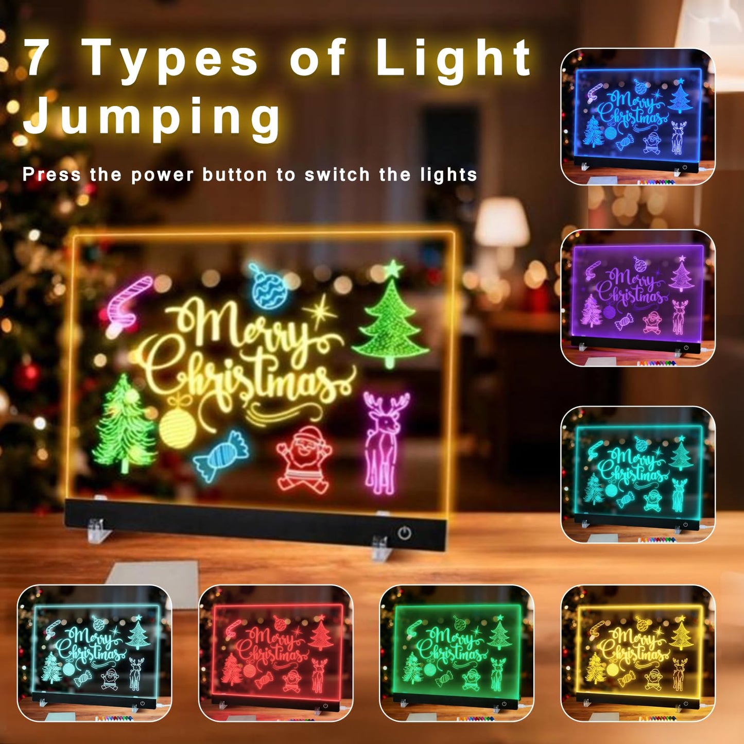 LED Drawing Board for Kids,13.7" USB Light Up Tracing Tablet with 6 RGB Light Modes, 7 Dry Erase Markers & Tracing Paper,Neon Light Up Drawing Tablet Gifts for Kids Birthday Christmas Gift Ideas