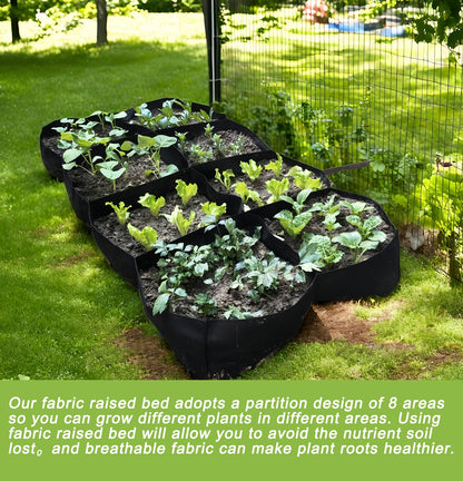 Linksandt Fabric Grow Bags, Raised Garden Bed for Vegetable Herbs Flowers, 128 Gallon Fabric Plant Pots Indoor Outdoor, 6x3x1ft