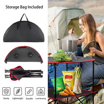 Portable Camping Table Folding Picnic Tables Lightweight Folding Table Waterproof Canvas Beach Table for Outside with 4 Cup Holders & Carry Bags for Camping, Beach, Campfires and Tailgating